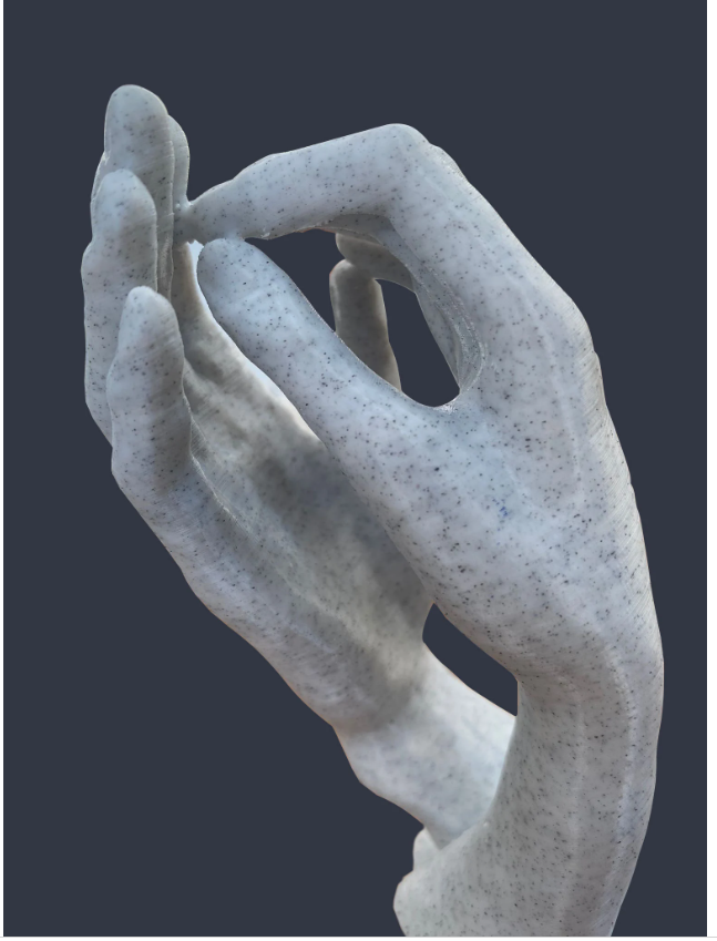 The Cathedral by Auguste Rodin Statue Replica 3D Printed