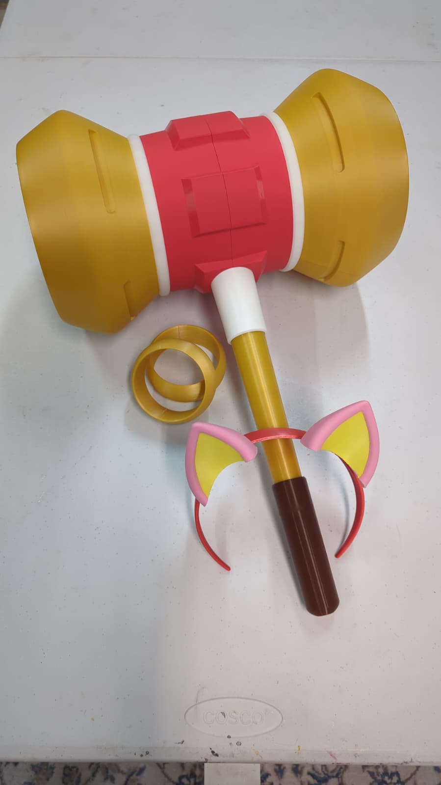 Amy Rose Cosplay Set – Golden Bracelet, Ear Headband & Piko Piko Hammer