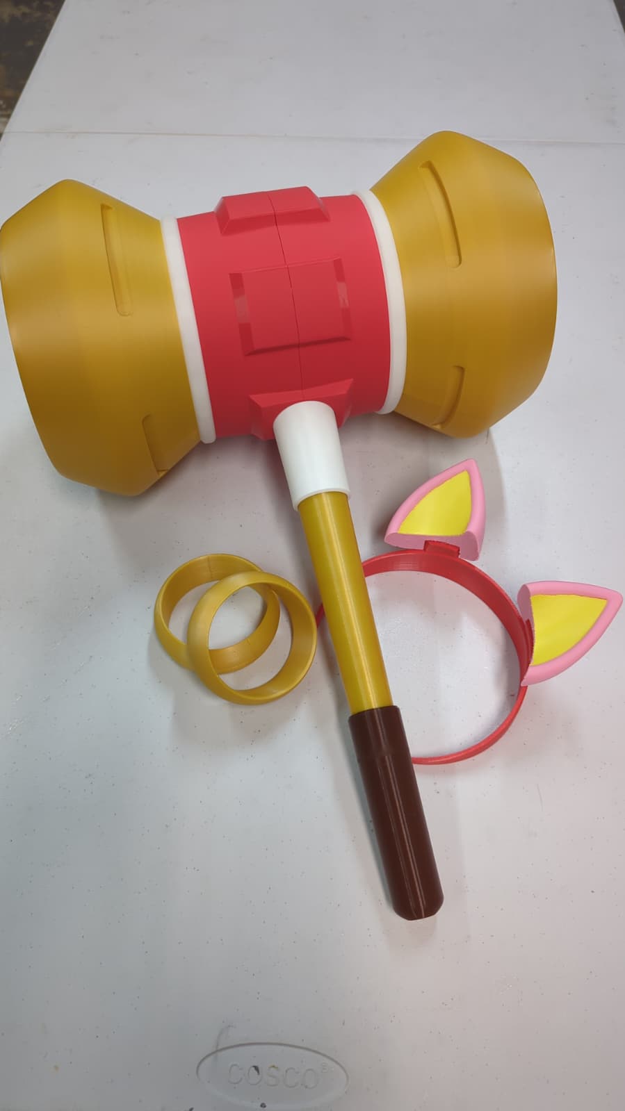 Amy Rose Cosplay Set – Golden Bracelet, Ear Headband & Piko Piko Hammer