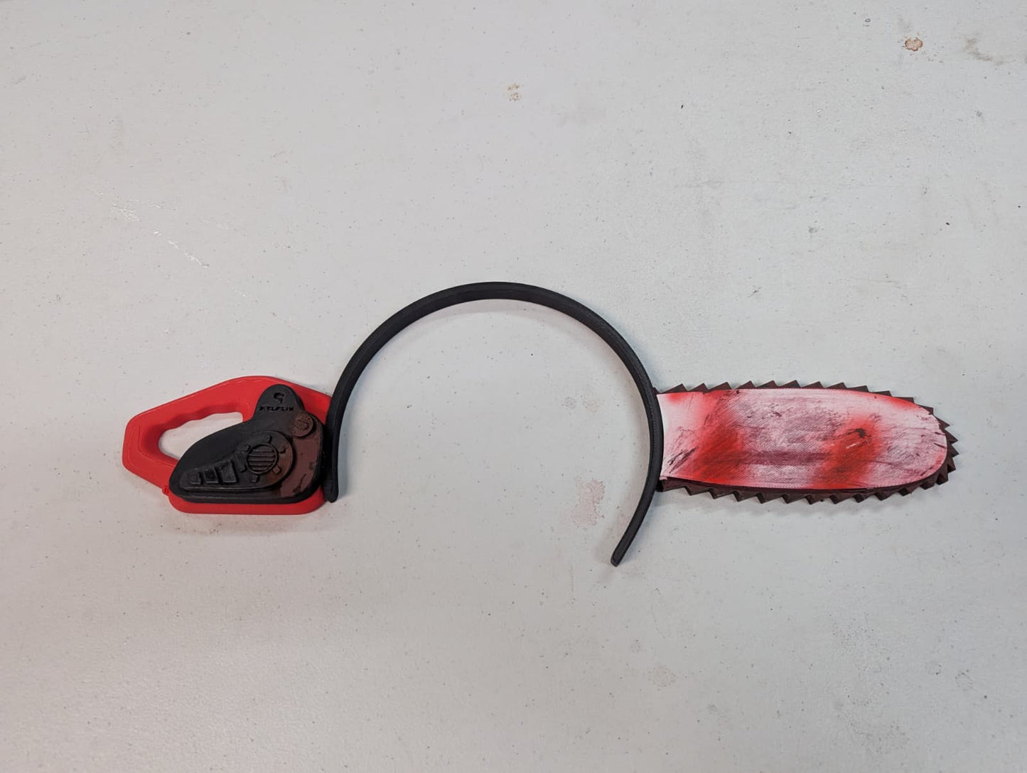 Brainwreck Chainsaw – Headband Prop | Bloody Chainsaw Head Halloween Costume Accessory