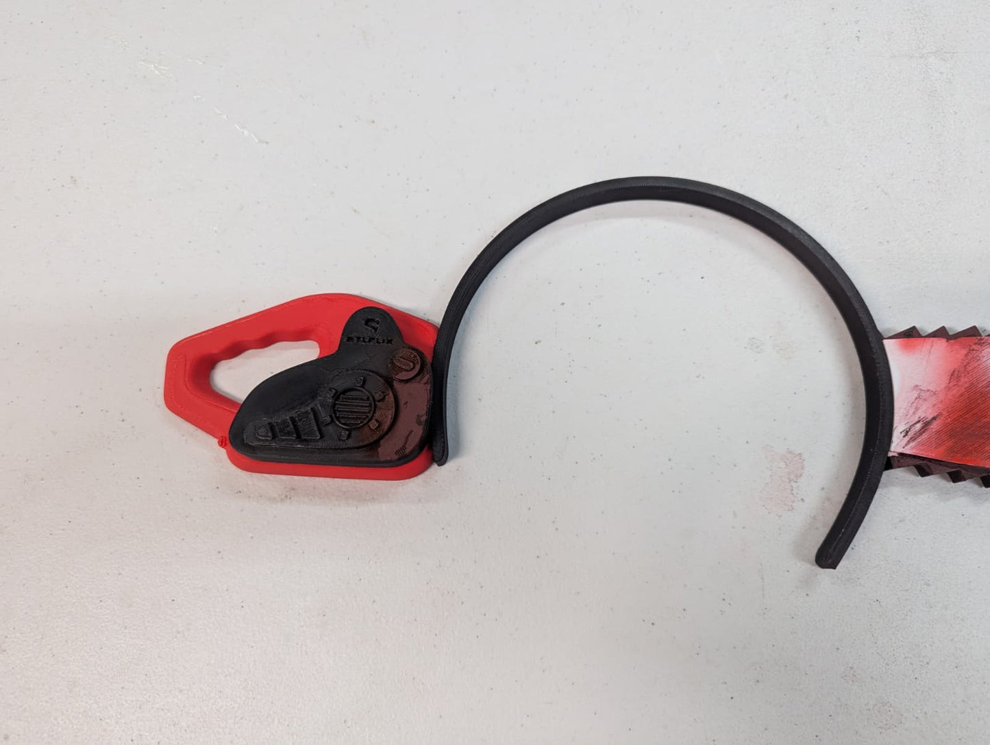 Brainwreck Chainsaw – Headband Prop | Bloody Chainsaw Head Halloween Costume Accessory