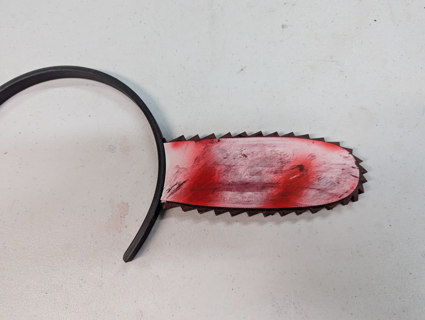 Brainwreck Chainsaw – Headband Prop | Bloody Chainsaw Head Halloween Costume Accessory