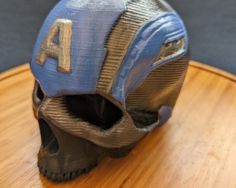 Hand-painted Captain America skull Trailer Tow hook ball / hitch cover