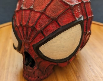 Hand-painted Spiderman skull Trailer Tow hook ball / hitch cover