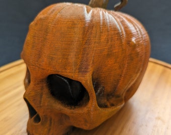 Hand-painted pumpkin skull Trailer Tow hook ball / hitch cover