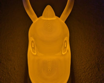 Pokemon's Dragonite inspired wall trophy lamp to decorate your room: bedroom, playroom or office.