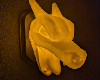 Pokemon's Charizard inspired wall trophy lamp to decorate your room: bedroom, playroom or office.