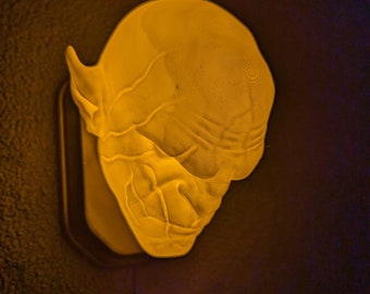 Lord of the Rings Azog inspired wall trophy lamp to decorate your room: bedroom, playroom or office.