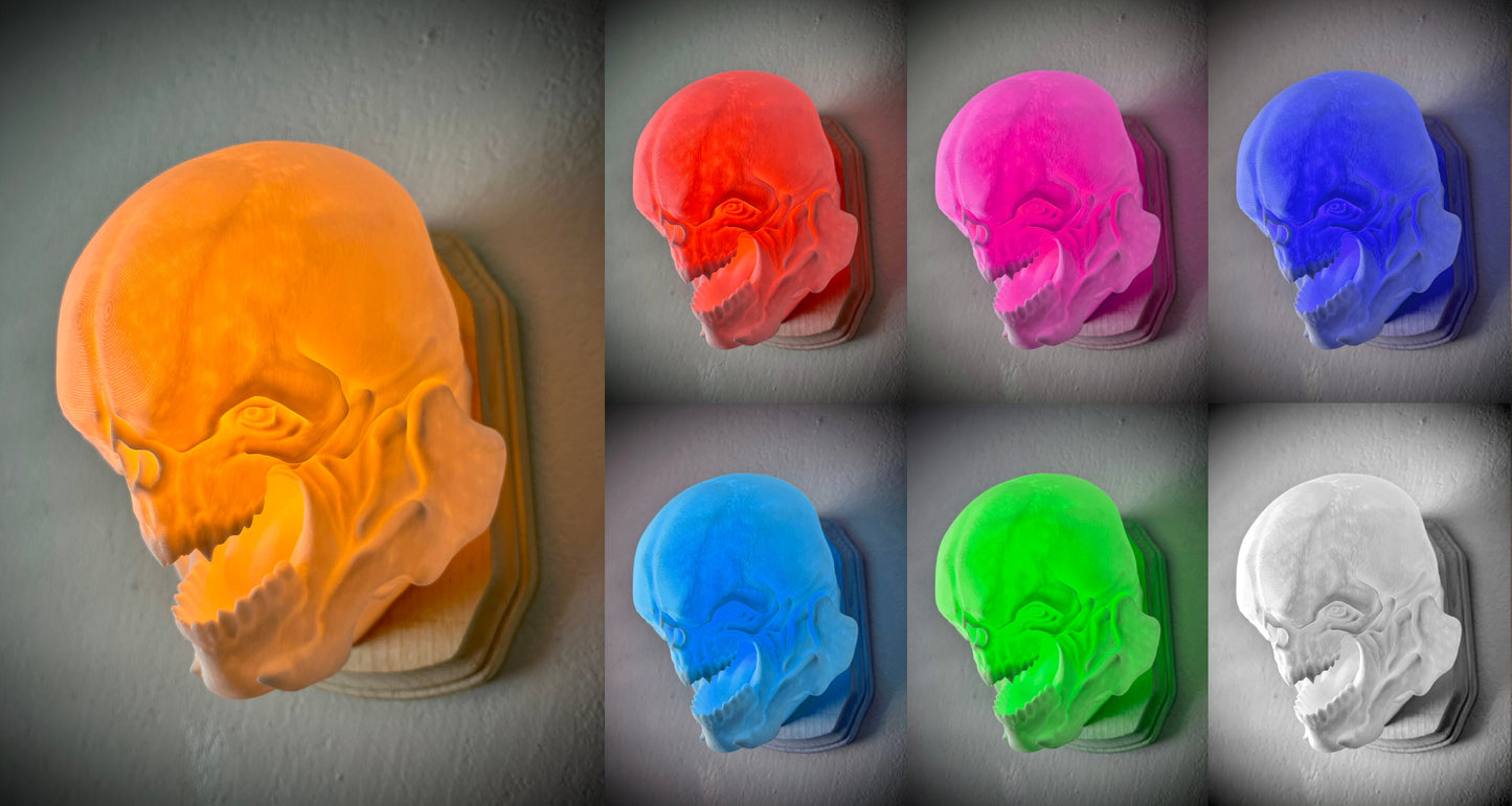 Doom Eternal Hell Knight inspired wall trophy lamp to decorate your room: bedroom, playroom or office.