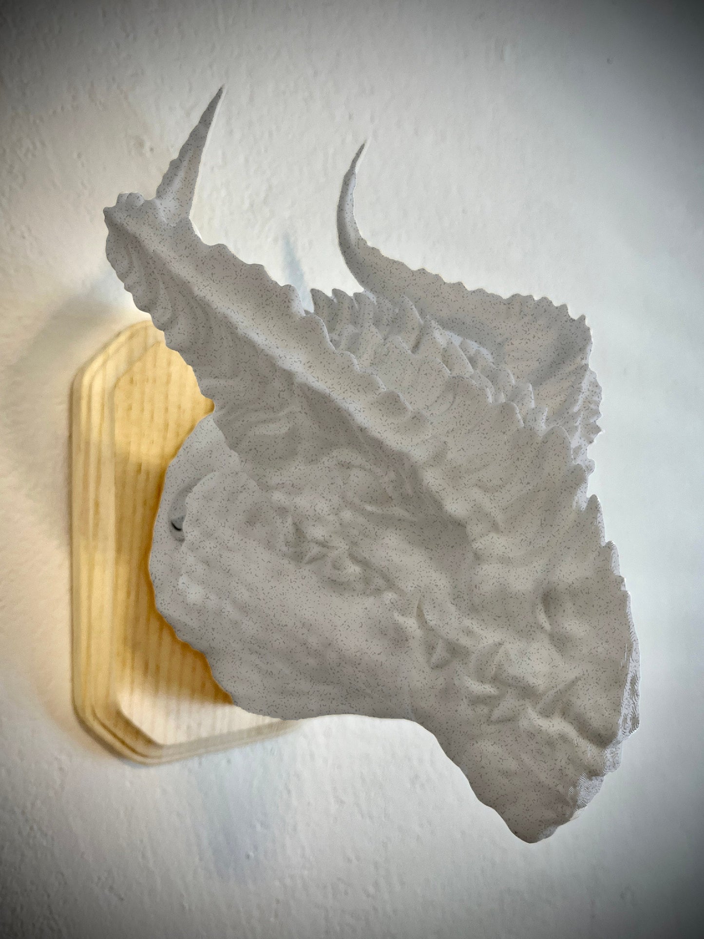 Dragon head wall trophy lamp to decorate your room: bedroom, playroom or office.