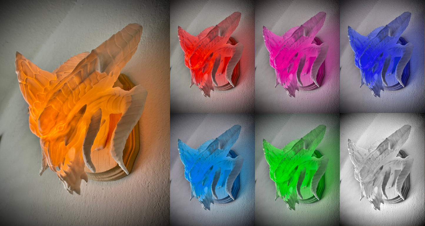 Diablo inspired wall trophy lamp to decorate your room: bedroom, playroom or office.