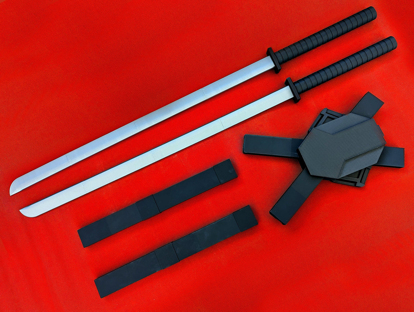 3D printed Deadpool swords and backpack scabbards, improved version