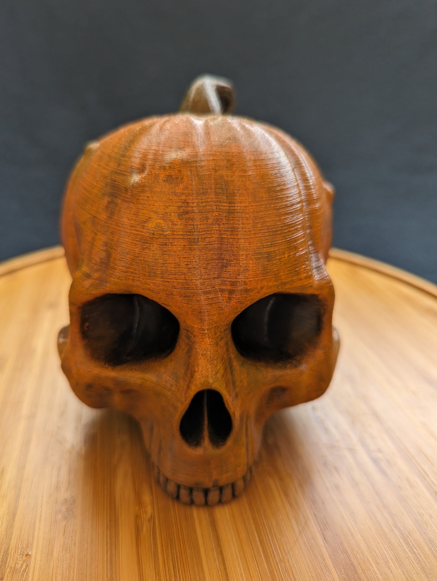Hand-painted pumpkin skull Trailer Tow hook ball / hitch cover