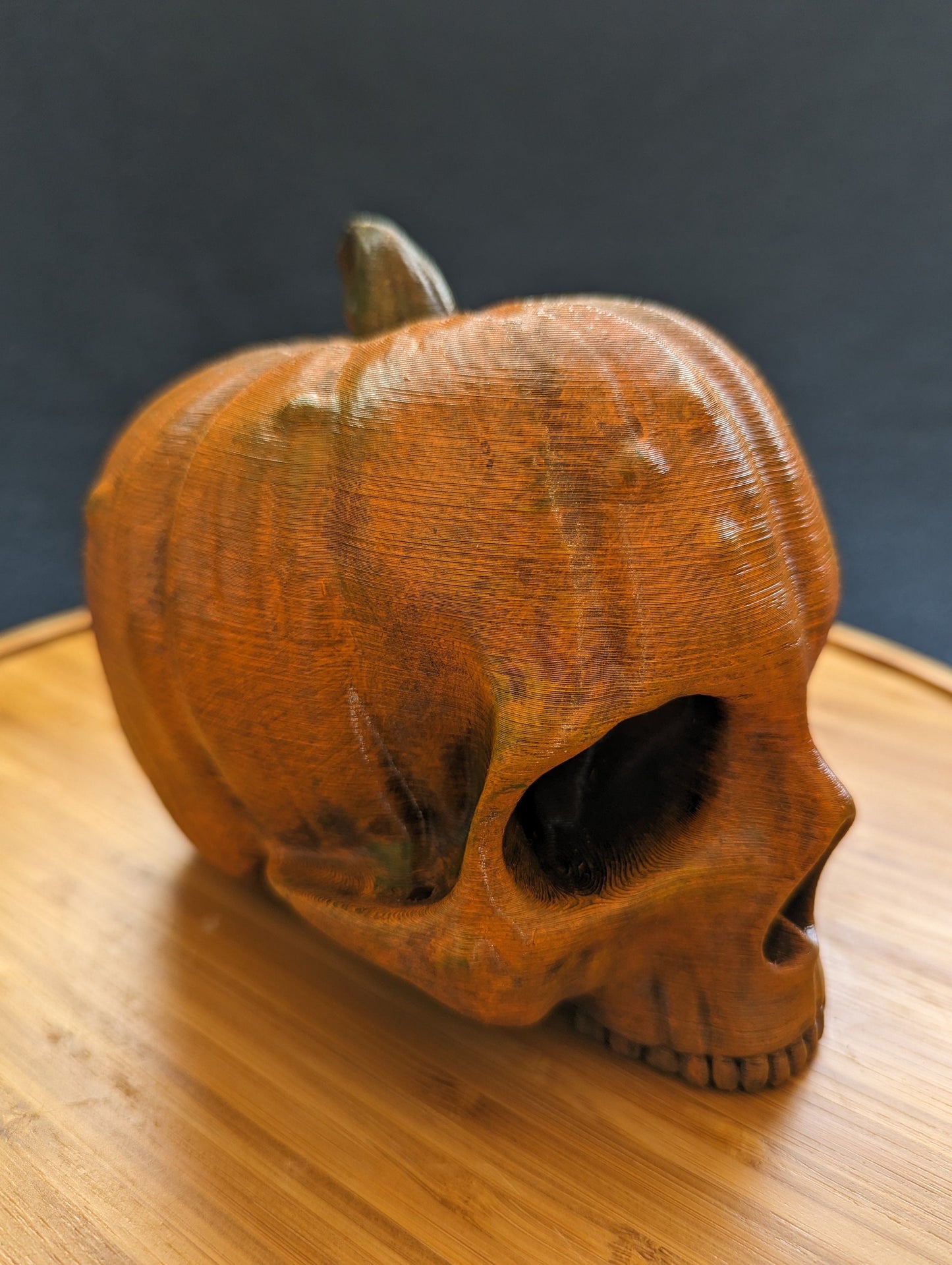 Hand-painted pumpkin skull Trailer Tow hook ball / hitch cover