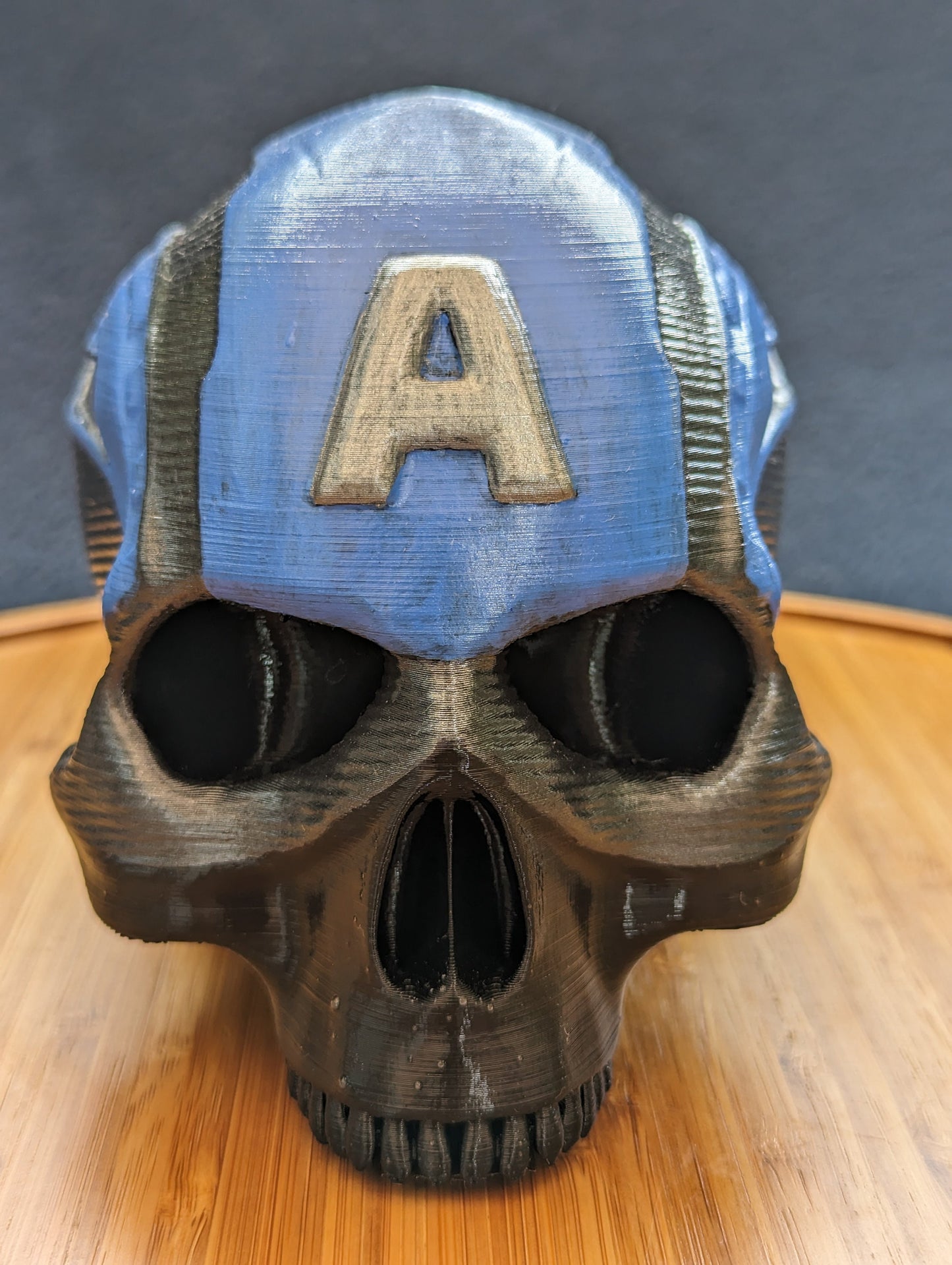 Hand-painted Captain America skull Trailer Tow hook ball / hitch cover