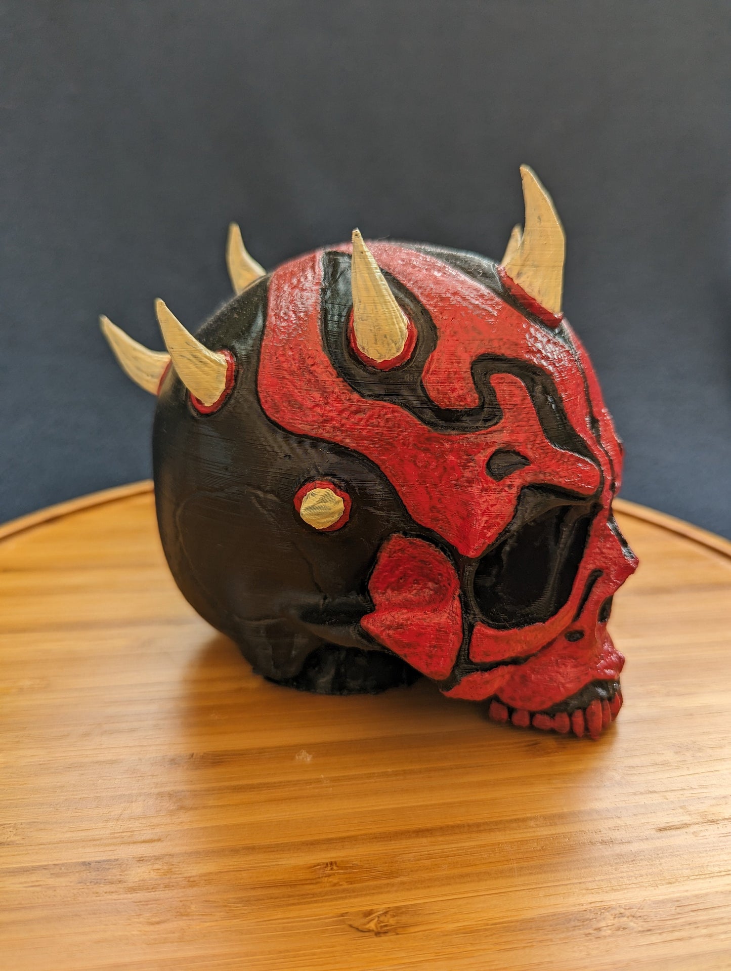 Hand-painted Darth Maul skull Trailer Tow hook ball / hitch cover
