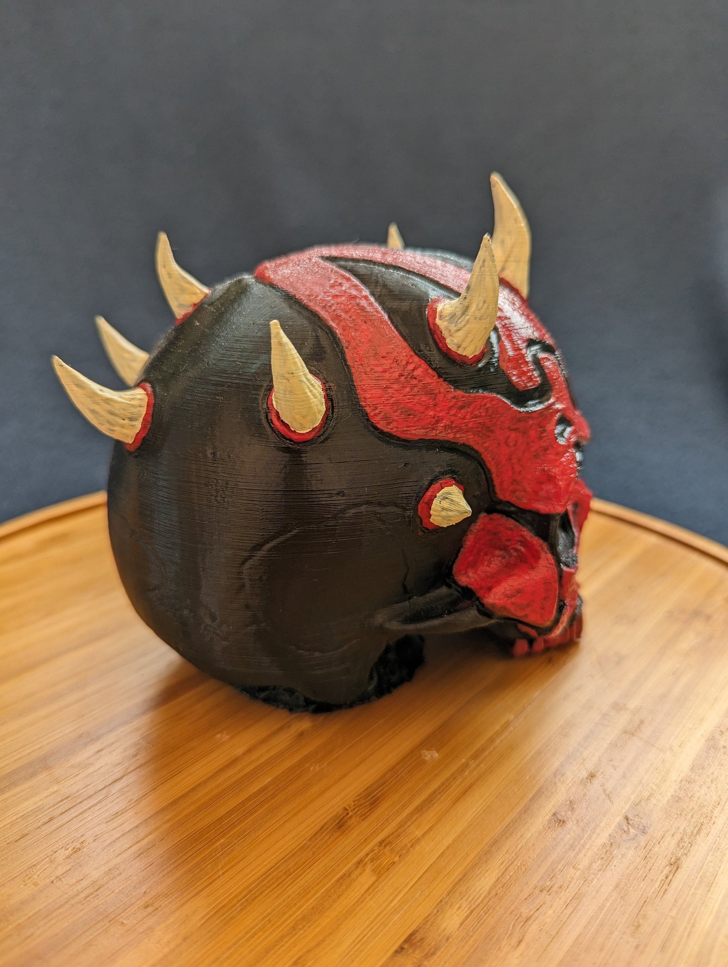 Hand-painted Darth Maul skull Trailer Tow hook ball / hitch cover