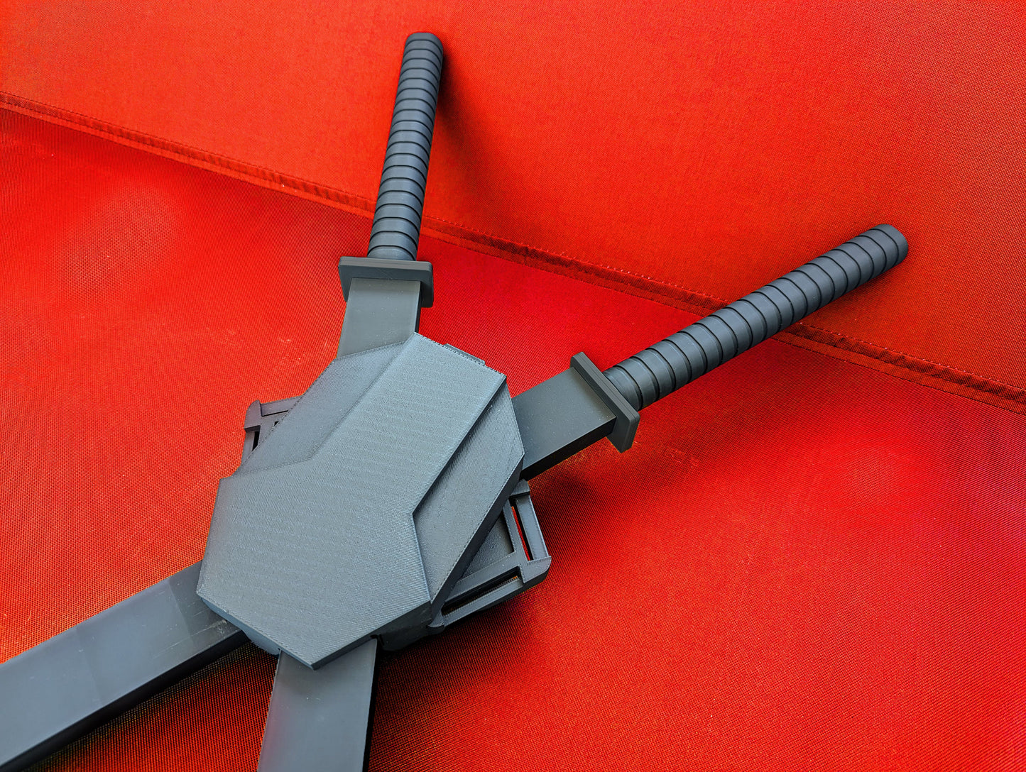 3D printed Deadpool swords and backpack scabbards, improved version