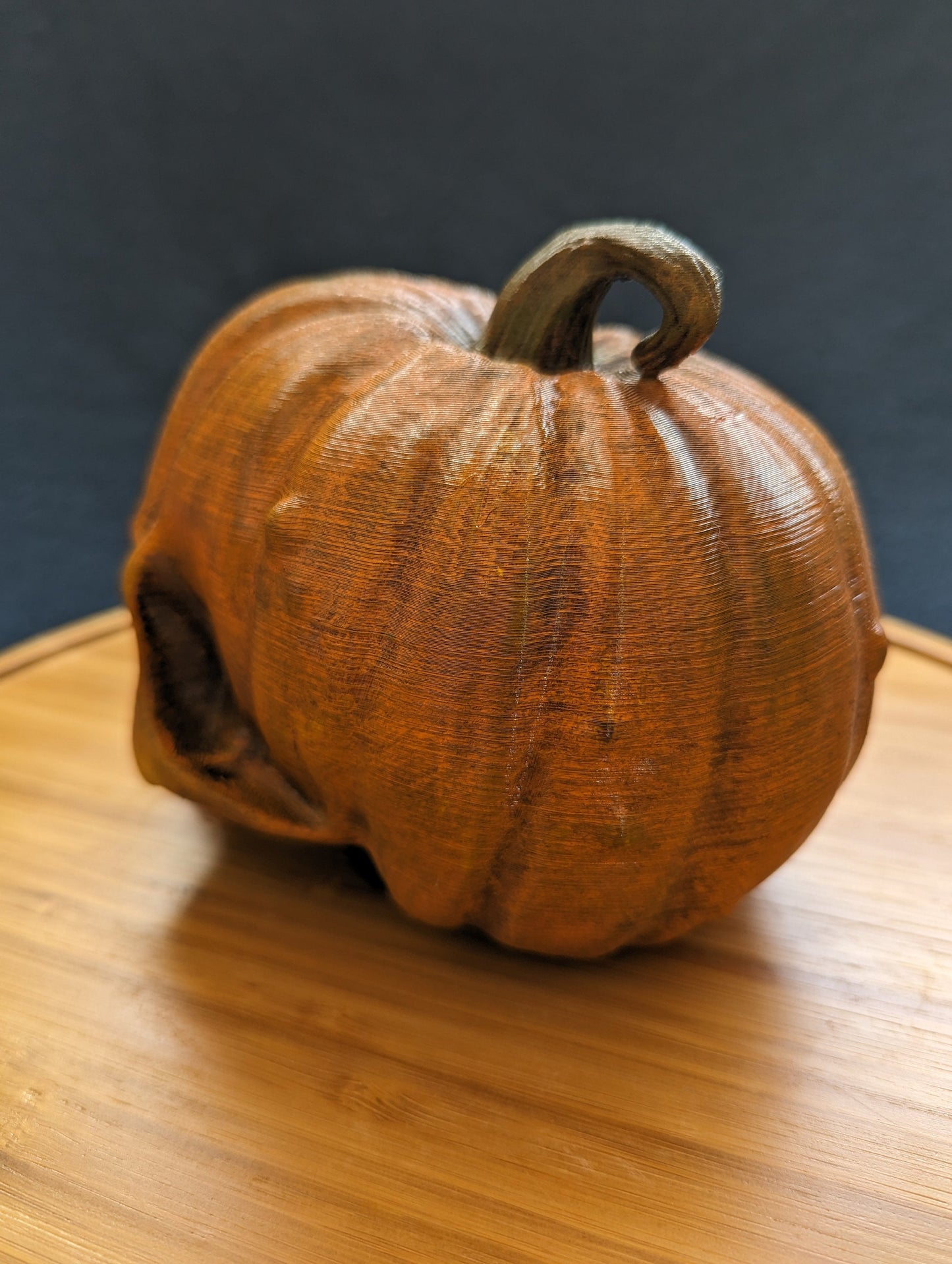 Hand-painted pumpkin skull Trailer Tow hook ball / hitch cover