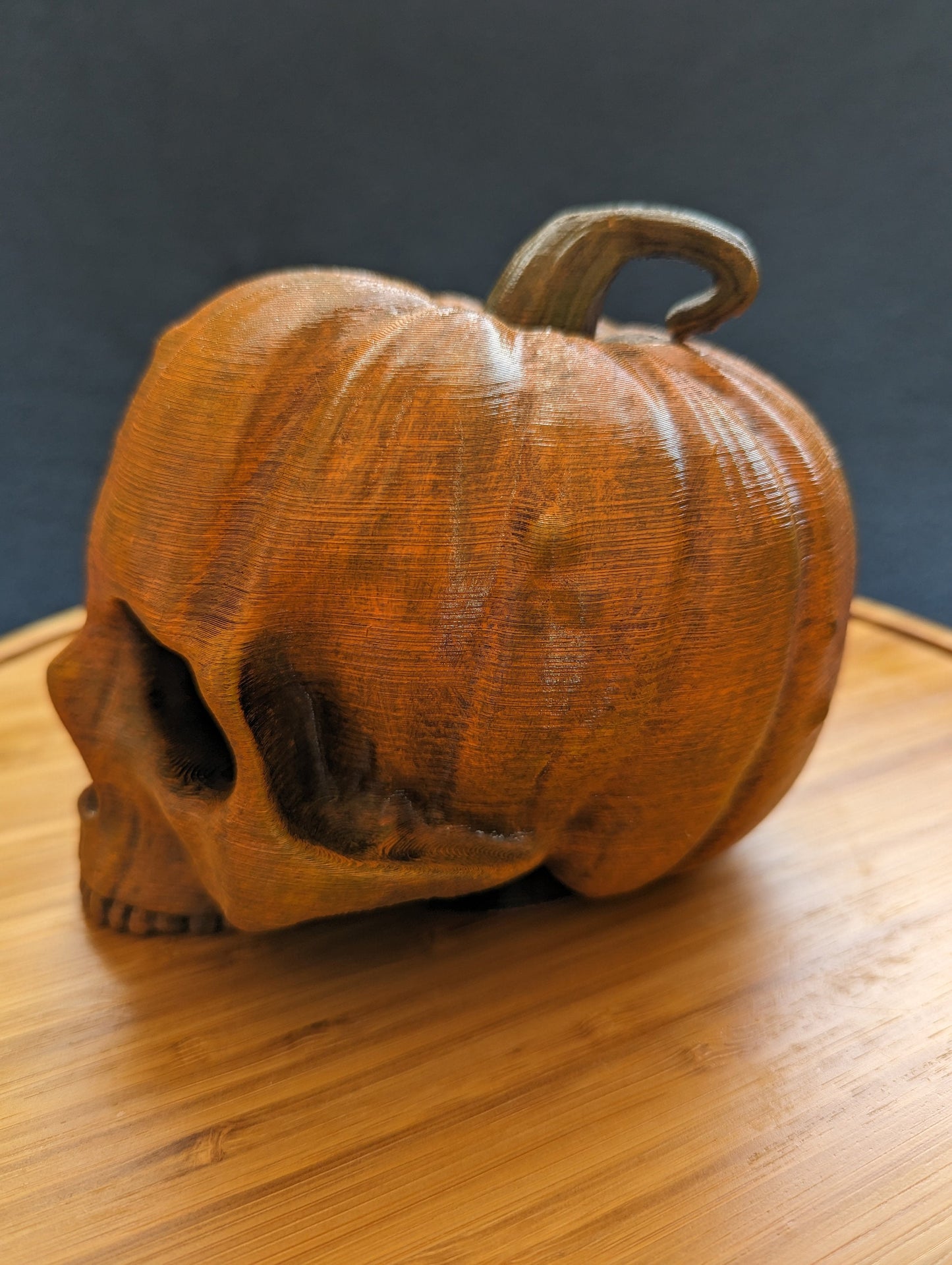 Hand-painted pumpkin skull Trailer Tow hook ball / hitch cover