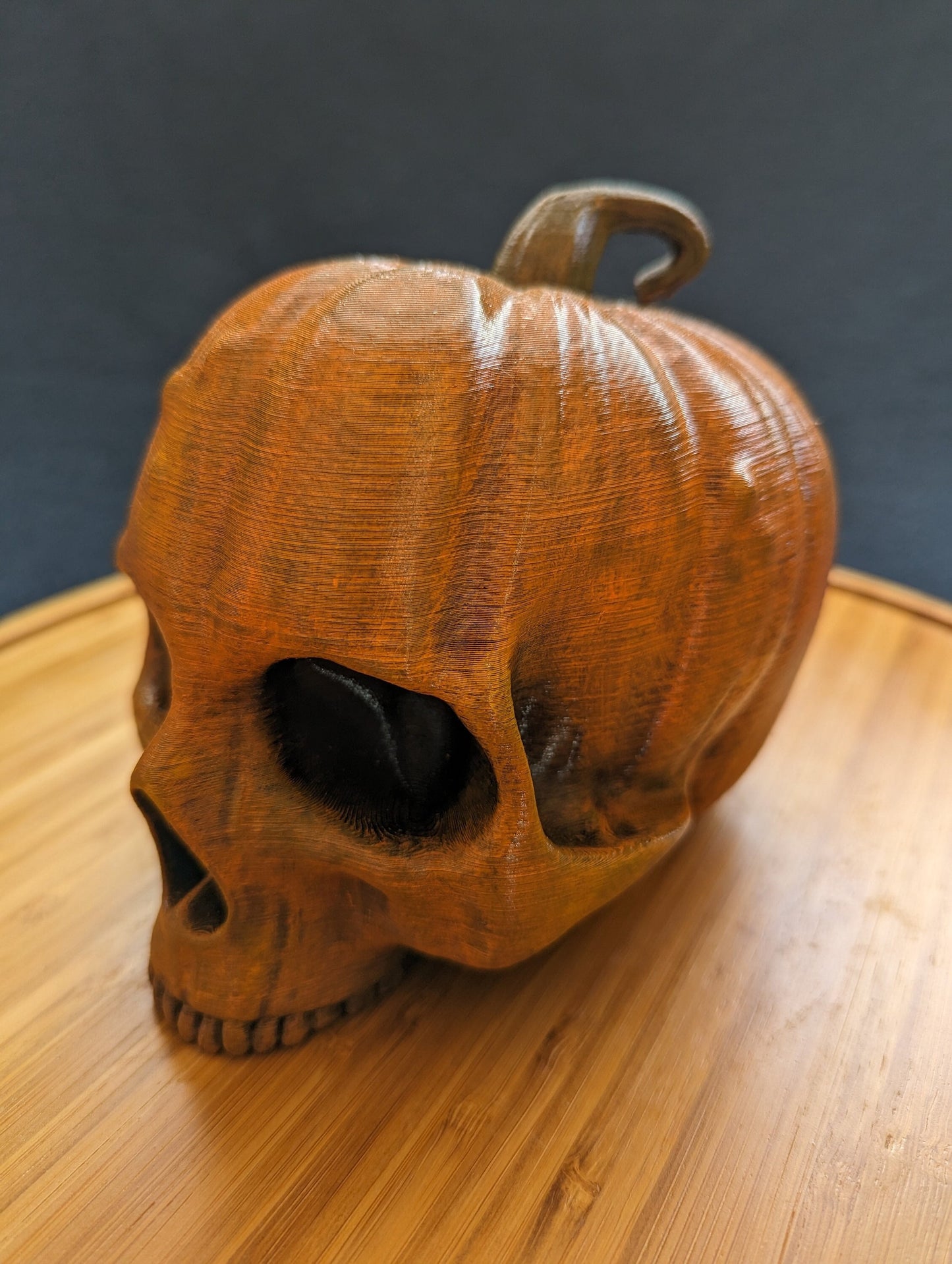 Hand-painted pumpkin skull Trailer Tow hook ball / hitch cover