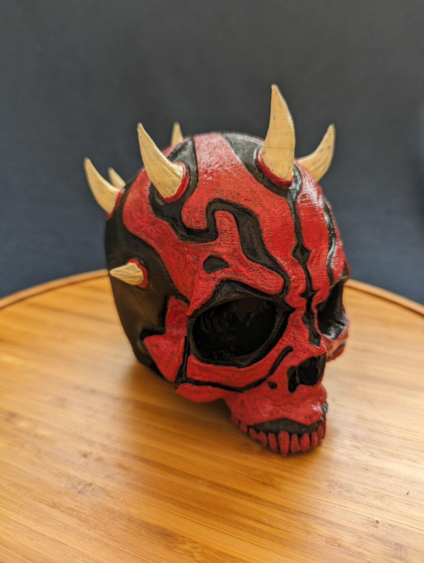 Hand-painted Darth Maul skull Trailer Tow hook ball / hitch cover