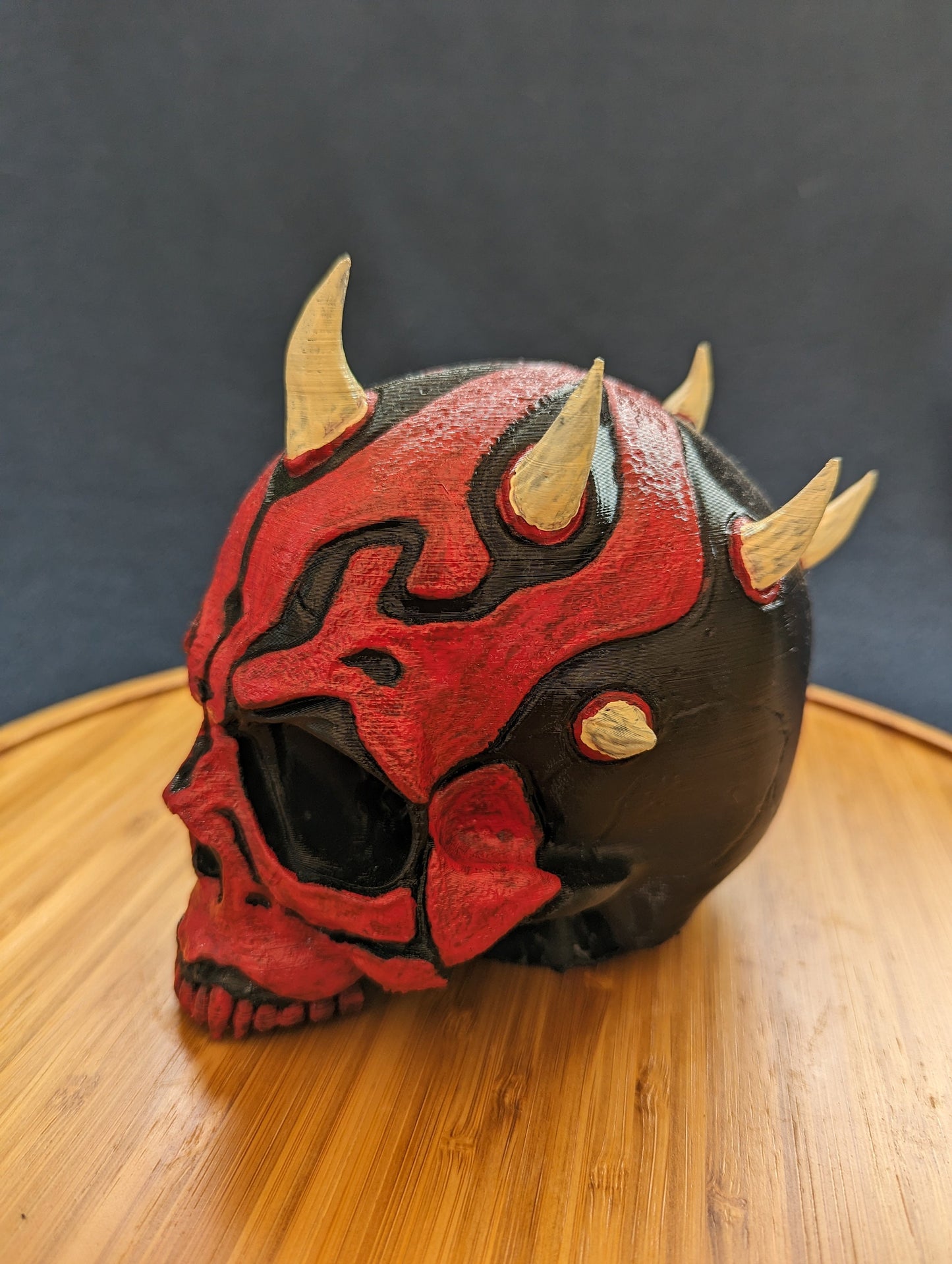 Hand-painted Darth Maul skull Trailer Tow hook ball / hitch cover