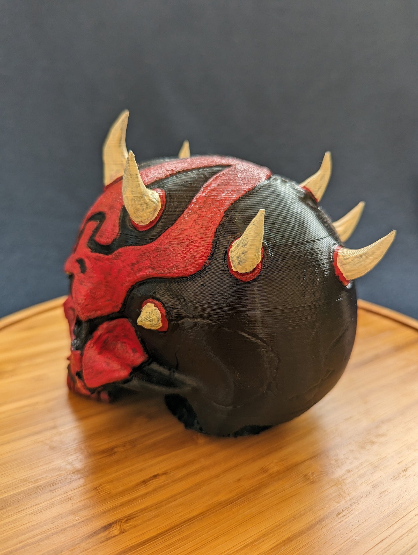 Hand-painted Darth Maul skull Trailer Tow hook ball / hitch cover