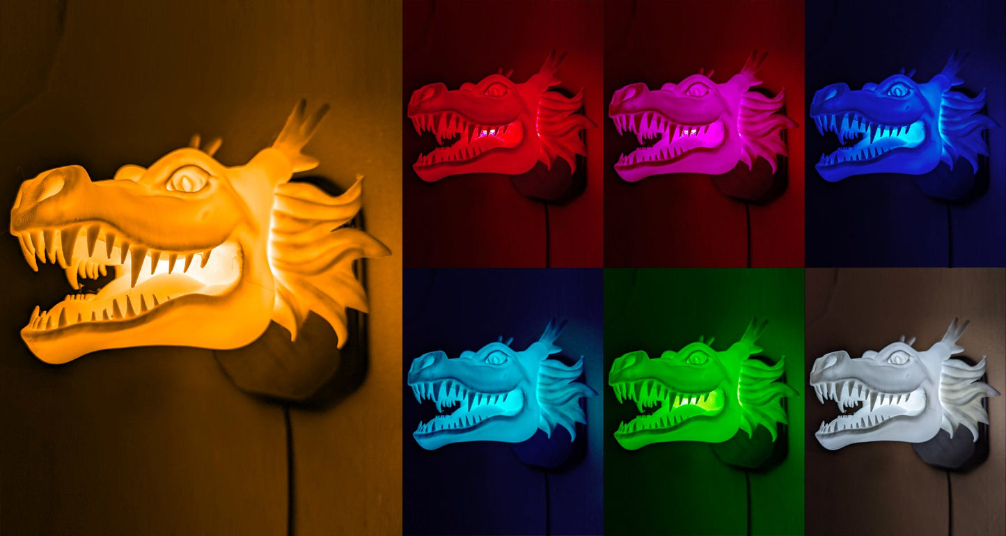 Shenron of Dragon Ball inspired wall trophy lamp to decorate your room: bedroom, playroom or office