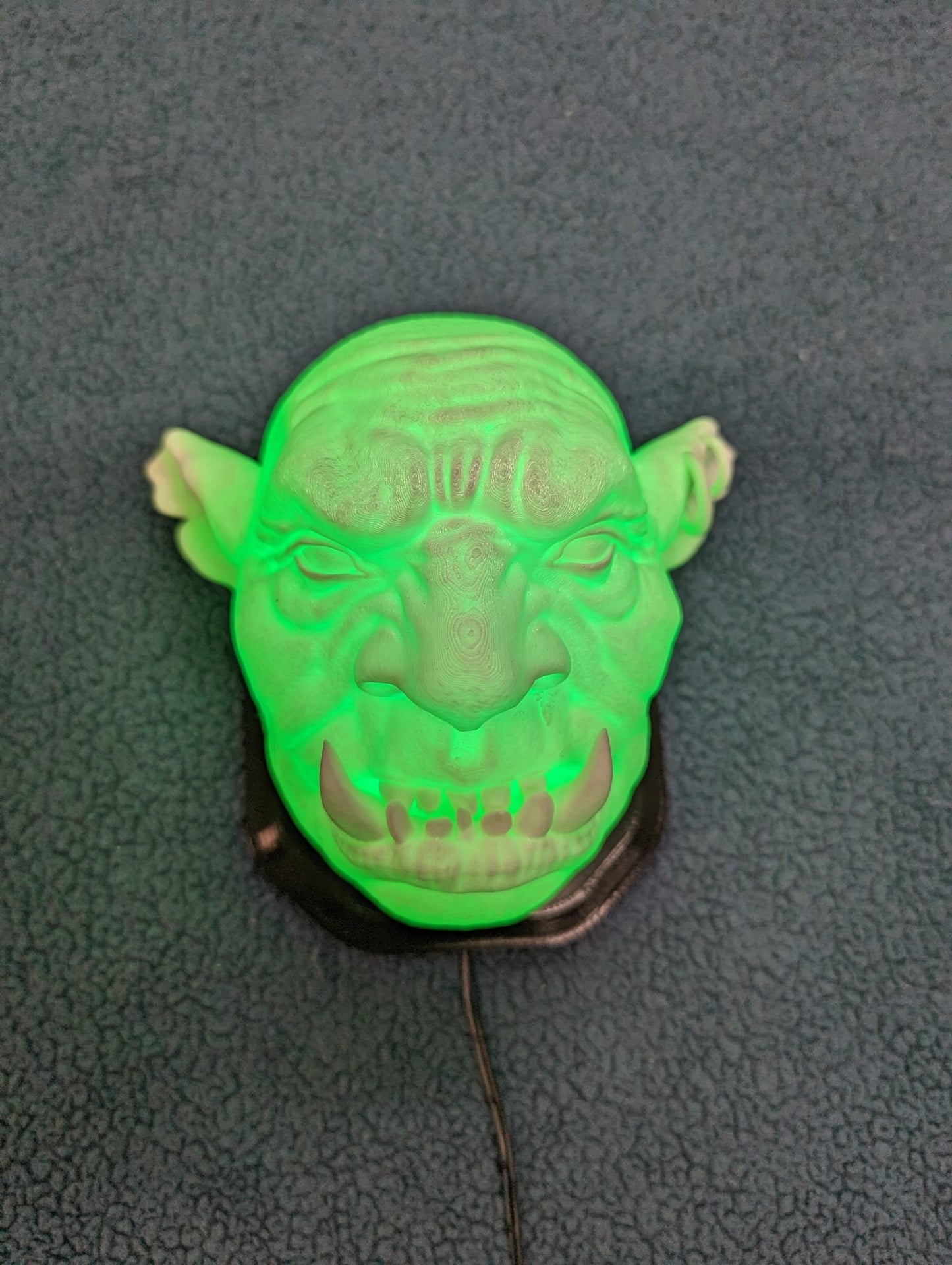 Cave Troll Head wall trophy lamp to decorate your room: bedroom, playroom or office.