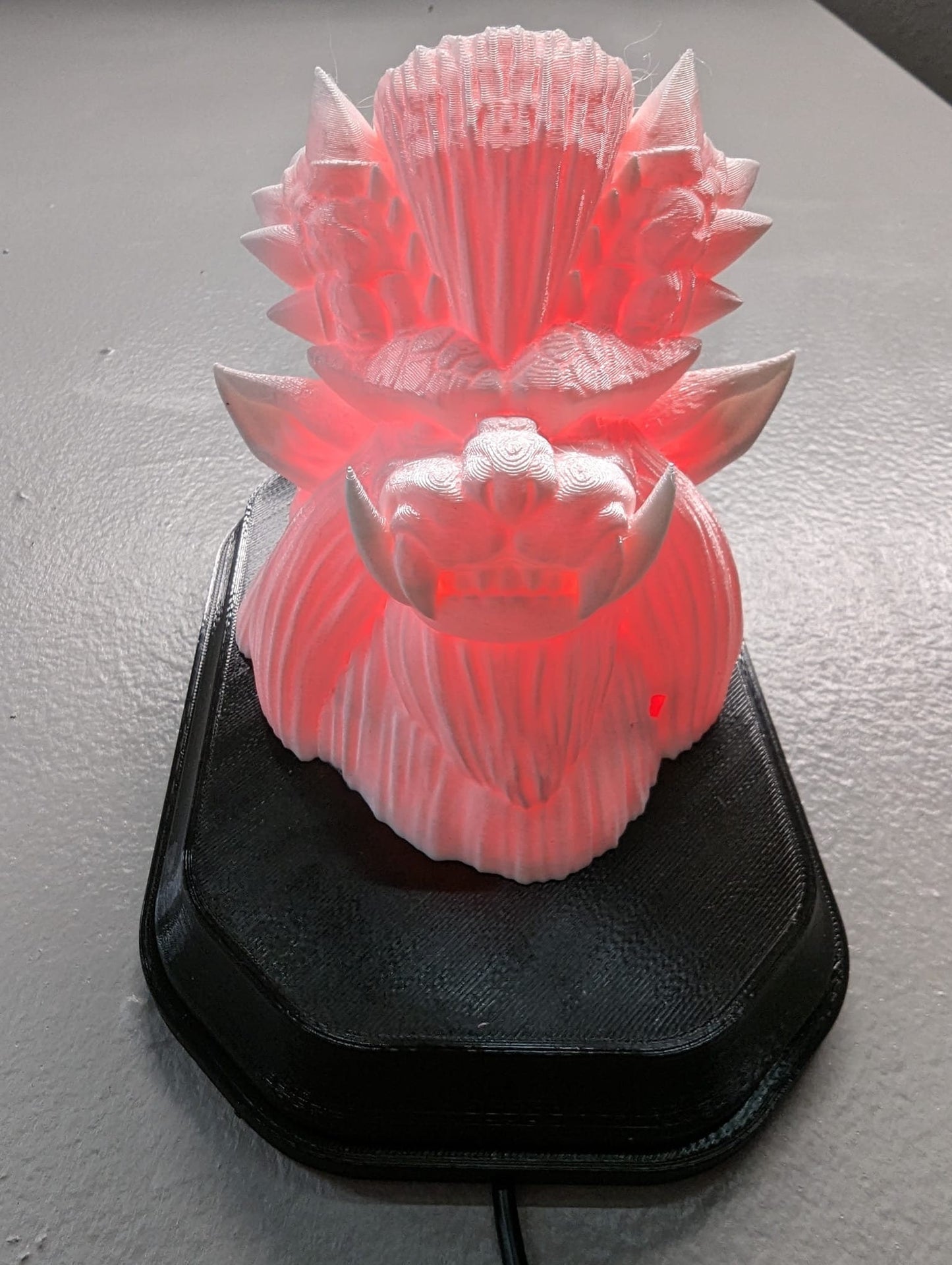 Monster Hunter Teostra inspired wall trophy lamp to decorate your room: bedroom, playroom or office.