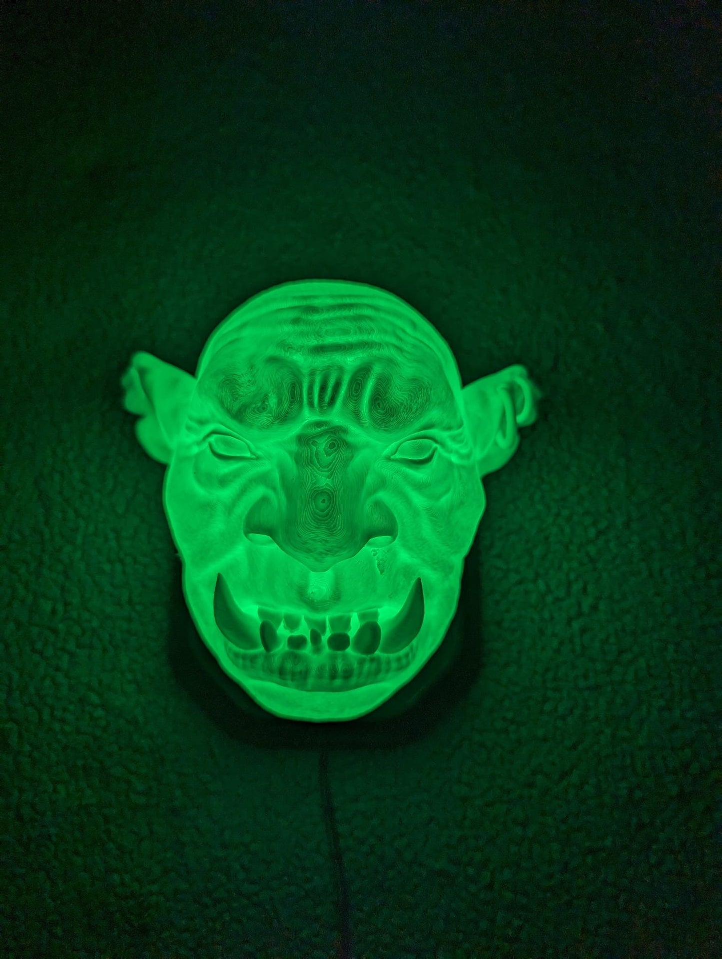 Cave Troll Head wall trophy lamp to decorate your room: bedroom, playroom or office.