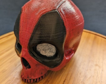 Hand-painted Deadpool skull Trailer Tow hook ball / hitch cover
