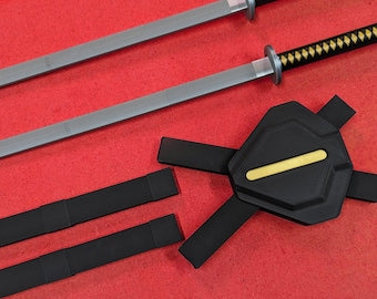 3D printed Deadpool vs Wolverine swords and backpack scabbards