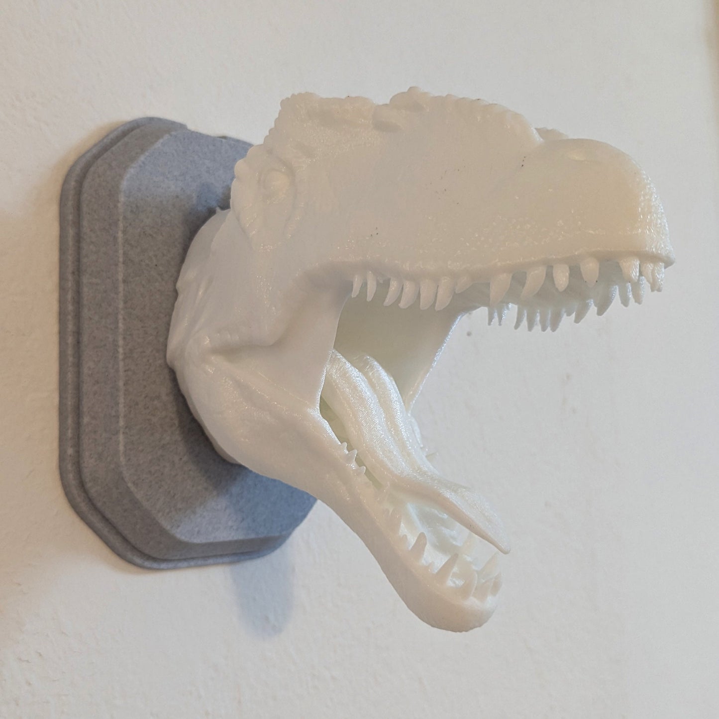 Allosaurus inspired wall trophy lamp to decorate your room: bedroom, playroom or office.