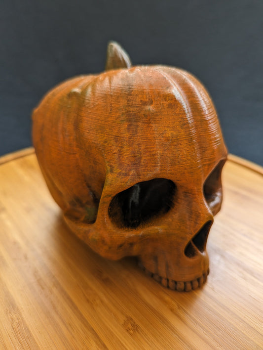 Hand-painted pumpkin skull Trailer Tow hook ball / hitch cover