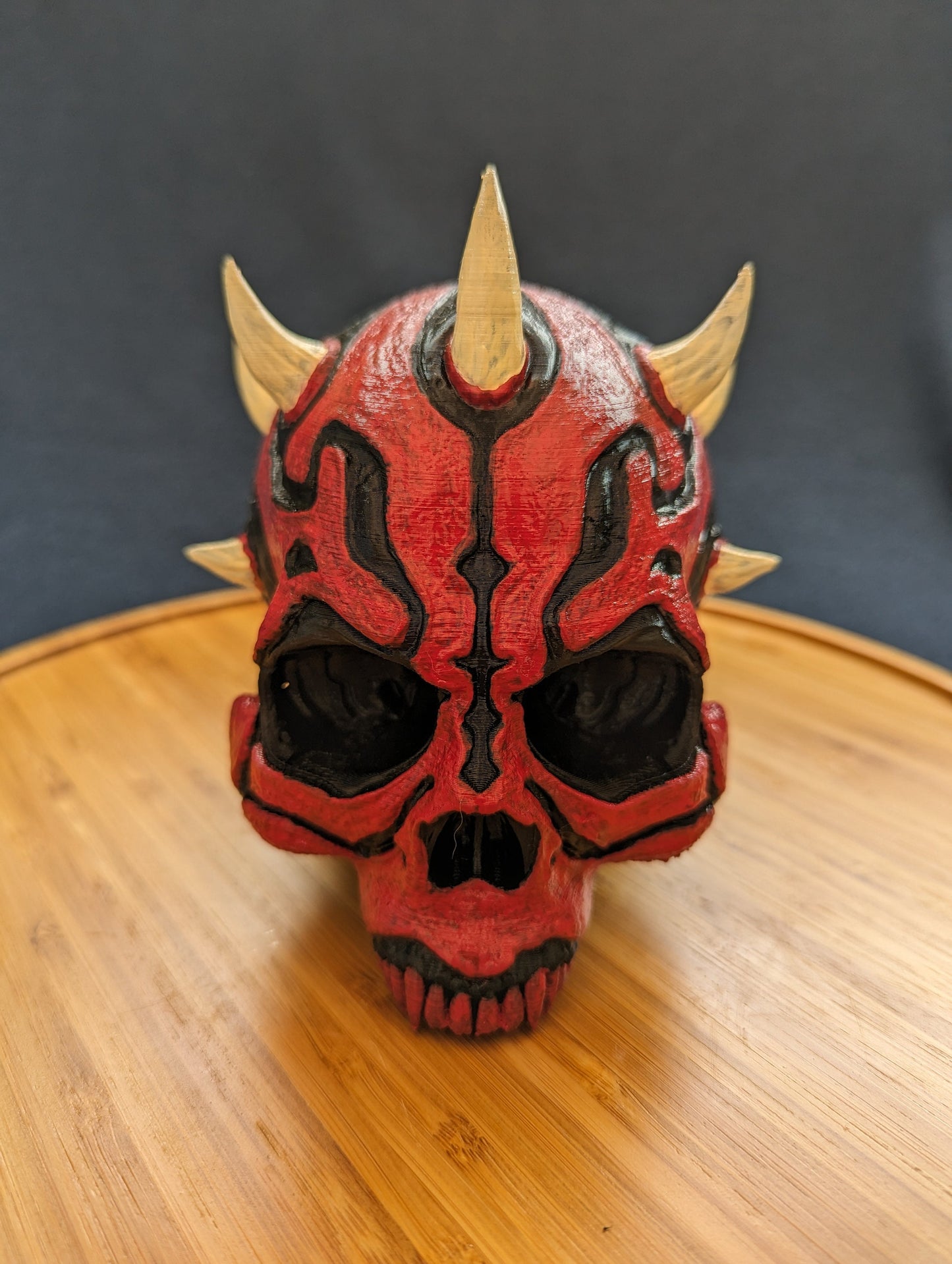 Hand-painted Darth Maul skull Trailer Tow hook ball / hitch cover