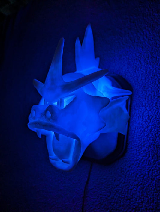 Pokemon's Gyarados inspired wall trophy lamp to decorate your room: bedroom, playroom or office.