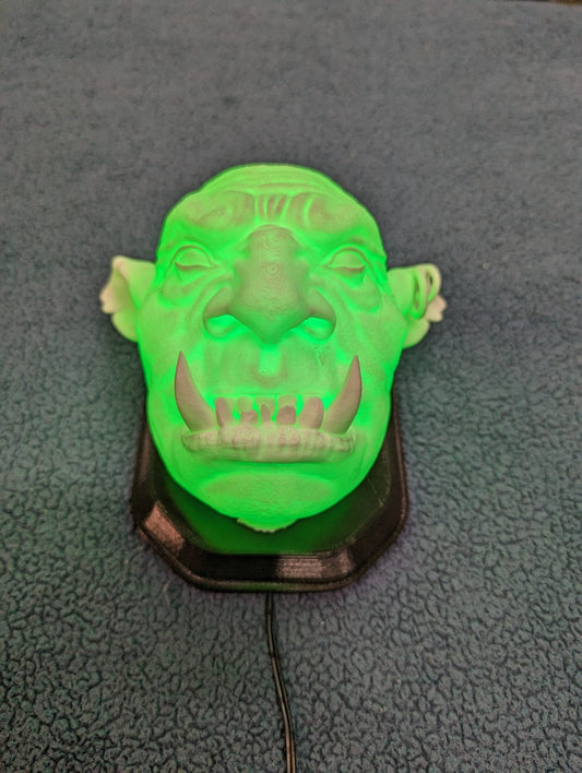 Cave Troll Head  wall trophy lamp to decorate your room: bedroom, playroom or office.
