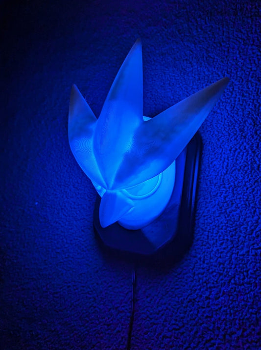 Pokemon's Artikuno inspired wall trophy lamp to decorate your room: bedroom, playroom or office.